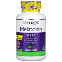 Natrol, Мелатонин, быстро растворяющийся, максимальная эффективность, клубника, 10 мг, 100 таблеток