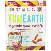 YumEarth, органические кислые завитушки, арбузный лимонад, 5 упаковок снеков, 19,8 г (0,7 унции) каждая