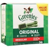 Greenies, Зубные лакомства для собак Оригинал - Regular 36 унций