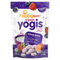 Happy Family Organics, happyyogis, Йогуртово-фруктовые снэки со вкусом ягод, 1 унция (28 г)