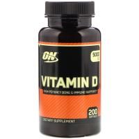 Optimum Nutrition, Витамин D, 5000 МЕ, 200 мягких желатиновых капсул