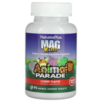 Nature's Plus, Animal Parade, MagKidz, Children's Magnesium, Natural Cherry Flavor, 90 Animal-Shaped Tablets