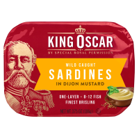 King Oscar, Wild Caught, Сардины в дижонской горчице, 3,75 унции (106 г)
