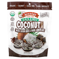 Jennies Macaroons, Органические кусочки кокоса, с орехами какао и темным шоколадом, 149 г (5,25 унции)