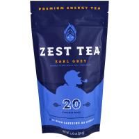 Zest Tea LLZ, Premium Energy Tea, Earl Grey, 20 Pyramid Bags, 1.76 oz (50 g) Each