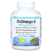 Natural Factors, Rx Omega-3, омега-3, 1260 мг, 120 капсул (630 мг в 1 капсуле)