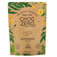 ChocZero, Dark Chocolate With Sea Salt, Keto Bark Peanuts, Sugar Free, 6 Bars, 1 oz Each