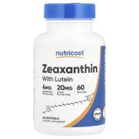 Nutricost, Зеаксантин с лютеином, 60 капсул