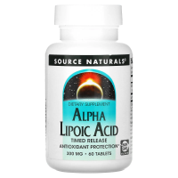 Source Naturals, Альфа-липоевая кислота, ограниченный выпуск, 300 мг, 60 таблеток