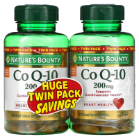 Nature's Bounty, Коэнзим Q-10, две бутылочки по 200 мг, 80 капсул быстрого высвобождения каждая