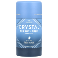 Crystal Body Deodorant, Обогащенный магнием дезодорант, морская соль + шалфей, 70 г (2,5 унции)