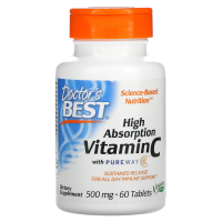 Doctor's Best, Витамин С с замедленным высвобождением, содержит PureWay-C, 500 мг, 60 таблеток