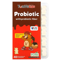 Yum-V's, Пробиотик с пребиотическими волокнами со вкусом белого шоколада, 40 мишек