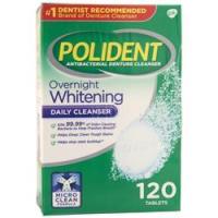 Polident, Антибактериальное средство для чистки зубных протезов Ночное отбеливание 120 таблеток
