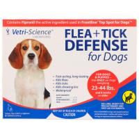 VetriScience, Защита от блох и клещей для собак 23-44 фунтов, 3 аппликатора по 0.045 жидких унций каждый