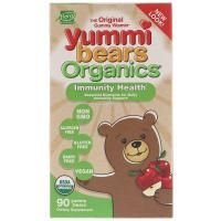 Hero Nutritional Products, Жевательные конфеты Yummi Bears, органические, для крепкого иммунитета, со скусом яблок, 90 вкусных мишек