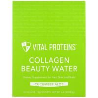 Vital Proteins, Косметическая вода для поддержания коллагена, огурец и алоэ, 14 пакетов, 0,46 унций (13 г)