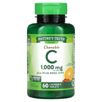 Nature's Truth, Жевательные таблетки с витамином C и шиповником, натуральный апельсин, 500 мг, 60 жевательных таблеток