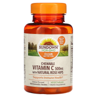 Sundown Naturals, Жевательный витамин С, с апельсиновым вкусом, 500 мг, 90 жевательных таблеток