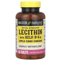 Mason Natural, Lecithin with Kelp/B6 Plus Cider Vinegar Extra Strength, 100 Tablets