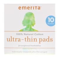 Emerita, 100% натуральные ультратонкие прокладки из хлопка, дневные, 10 прокладок