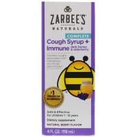 Zarbee's, Сироп с полным составом для детей от кашля + для иммунитета с темным медом и ягодами бузины, Натуральный ягодный вкус, 4 унции (118 мл)
