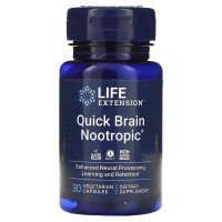 Life Extension, Quick Brain, ноотропный препарат, 30 вегетарианских капсул