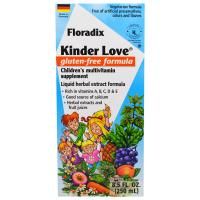 Flora, Floradix, Kinder Love, детская мультивитаминная добавка, без глютена, 8,5 ж. унц. (250 мл)