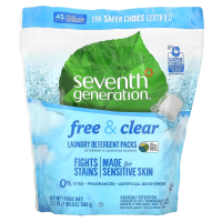 Seventh Generation, Пакетики стирального порошка, чистый продукт, 45 пакетиков, 900 г (31,7 унций)