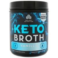 Dr. Axe / Ancient Nutrition, Keto Broth, активационный кето-бульон, ваниль 19,6 унц. (555 г)