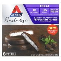 Atkins, Treat, Endulge, мятные пирожки в темном шоколаде, 8 пирожков, 23 г (0,81 унции)