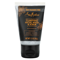 SheaMoisture, African Black Soap, Clarifying Facial Wash & Scrub, 1.5 oz (43 g)