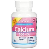 21st Century, Calcium 500 + D3 Plus Extra D3, 90 Tablets