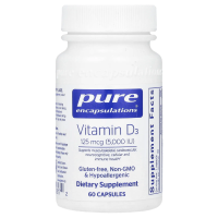 Pure Encapsulations, Витамин D3, 125 мкг (5000 МЕ), 60 капсул