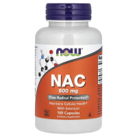 Now Foods, NAC (N-ацетил-цистеин), 600 мг, 100 растительных капсул