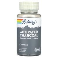 Solaray, Активированный уголь, 280 мг, 90 растительных капсул