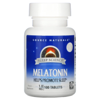 Source Naturals, Мелатонин, 1 мг, 100 таблеток
