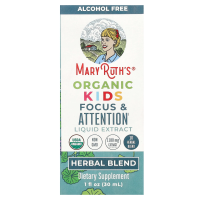 MaryRuth's, Organic Kids, жидкий экстракт для концентрации и внимания, без спирта, 1180 мг, 30 мл (1 жидк. унц.)