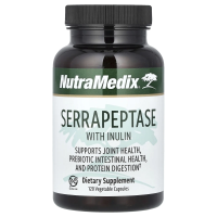 NutraMedix, Серрапептаза с инулином, 120 растительных капсул