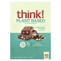 Think Thin, Батончики с высоким содержанием протеина, с морской солью, миндалем и шоколадом, 10 баточников, 1,94 унц. (55 г) каждый