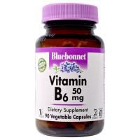 Bluebonnet Nutrition, Витамин В-6, 100 мг, 90 вегетарианских капсул