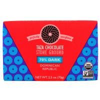 Taza Chocolate, Органический темный шоколад 70% жернового помола, Доминиканская республика, 70 г (2,5 унции)
