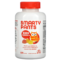 SmartyPants, Kids Complete Multivitamin с рыбьим жиром, содержащим омега-3 кислотами, витаминами D3 и B12, 120 жевательных конфет