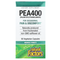 Natural Factors, PEA400, 90 вегетарианских капсул