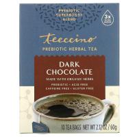 Teeccino, Prebiotic Herbal Tea, Organic Dark Chocolate, Caffeine Free , 10 Tea Bags, 2.12 oz (60 g)