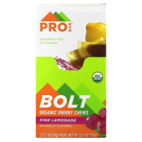 Pro Bar, BOLT - Органические энергетические жвачки Розовый лимонад 12 упаковок