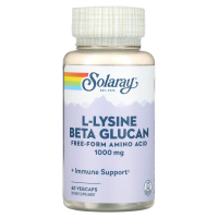 Solaray, L-лизин и бета-глюкан, 1000 мг, 60 капсул