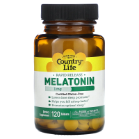Country Life, Мелатонин, 1 мг, 120 таблеток