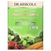 Dr. Mercola, Цельнопищевые мультивитамины в пакетиках для ежедневного приема утром и вечером, 30 двойных пакетиков