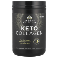Dr. Axe / Ancient Nutrition, Keto Collagen, на подножном корму, выросшие на пастбище, коллагеновый белок + кокосовые среднецепочечные триглицериды, 19 унц. (540 г)
